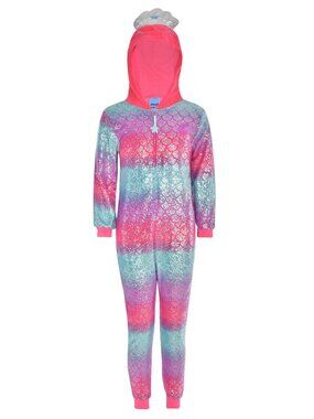 Girls Large Sleep On It Unicorn Sparkle Hoodie PJ Onesie With Footies